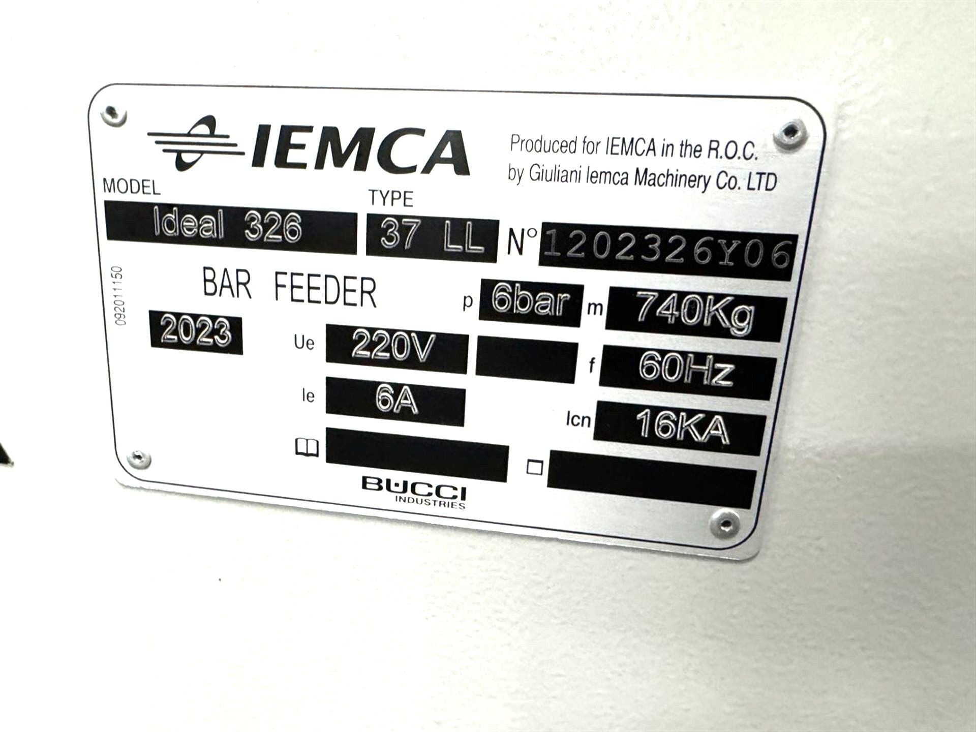Iemca #Ideal-326, automatic sliding headstock magazine bar feeder, 1/8"-1", 12' 2" bar length, 2023 - Image 6