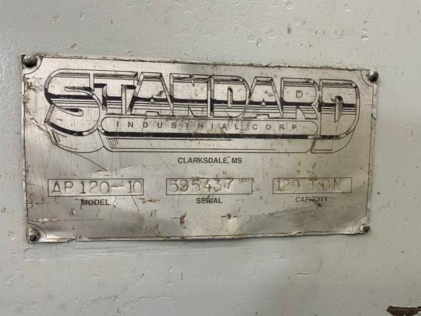120 Ton, Standard #AB120-10, hydraulic press brake, 10' overall, 102" between housing, 6" stroke, 15 HP, 1995 - Image 6