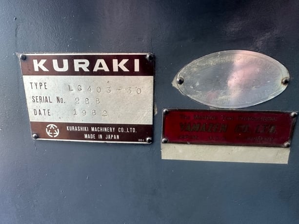 Kuraki #LC-403, Hollow Spindle Lathe, 33" swing, 130" cc, 12.5" bore, 20.75" swing over cross slide, 1982 - Image 9