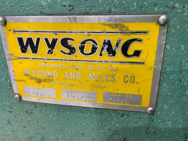 10 gauge x 8' Wysong #1096, power squaring shear, 24" front operated back gauge, 12 hold downs, 88" squaring - Image 8