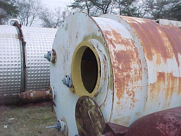 1000 gallon 70" diameter x 64" straight side, Polymer Lined Jacketed Vertical Tank, Steel Shell, Flat Top - Image 5