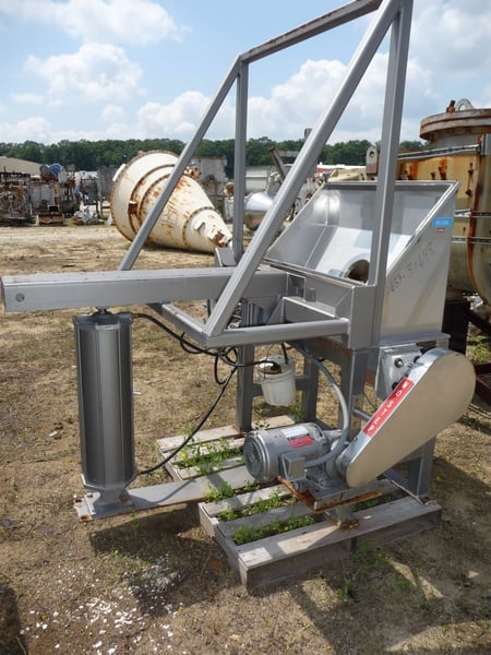 Metalcraft, Tote Tilt Discharge Station, 50" width Tote Cradel & Aluminum Hopper, 6" diameter x 6' L - Image 2