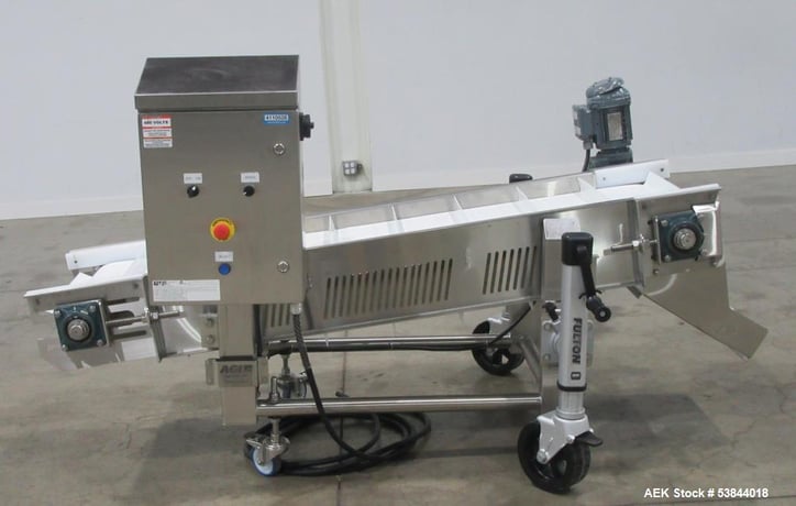 18.5" Wide x 6' AGI, Mobile Inclined Conveyor, Stainless Steel frame, on casters, 2022 - Image 1