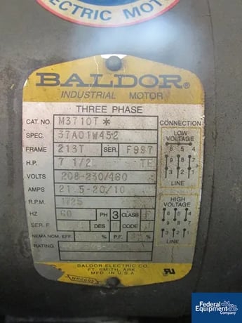 7.5 HP CompAir #TA5218H37, Air Compressor, liquid cooled w/ radiator, carbon steel tank, 460 V., 3 phase, 1996 - Image 6