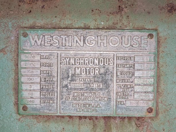 1000 HP 240 RPM Westinghouse synchronous motor 2300 Volts - Image 4
