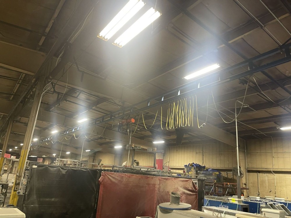 .5 Ton, Gorbel, 1000 lb. capacity Mono-Rail cranes 60FT (2 available) (Already Taken Down) - Image 2