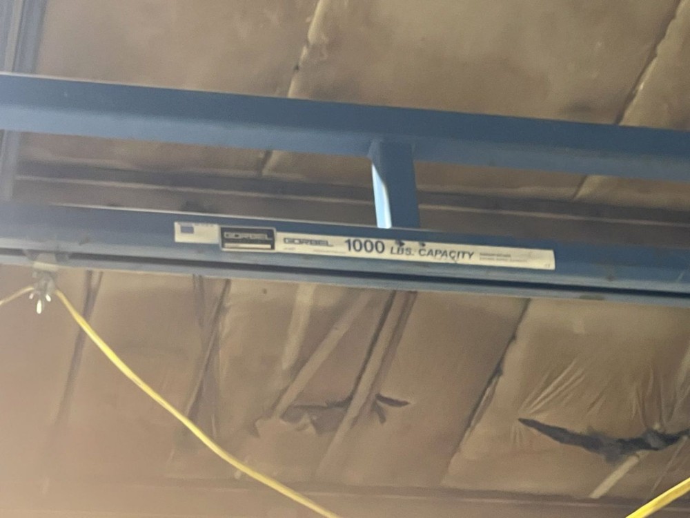 .5 Ton, Gorbel, 1000 lb. capacity Mono-Rail cranes 60FT (2 available) (Already Taken Down) - Image 3