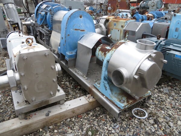 Sine #SPS-50, Rotary Lobe Pump, Sanitary Stainless Steel, 4" Open Inlet & Outlet, 20 HP, 1180 RPM, 230/460 V - Image 3