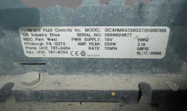 1" ProMinent #SICAHM04350SST580D100, Gear Pump, Stainless Steel, 111 GPM, 0.25 HP, 115 V - Image 2