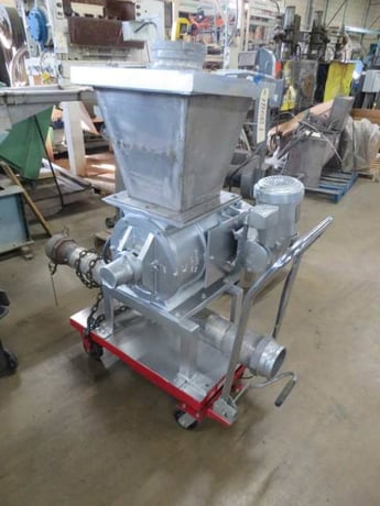 14" Portable Rotary Valve, w/Blow Through, Hopper, Starter & Cart, 1 HP, 45 RPM max - Image 3