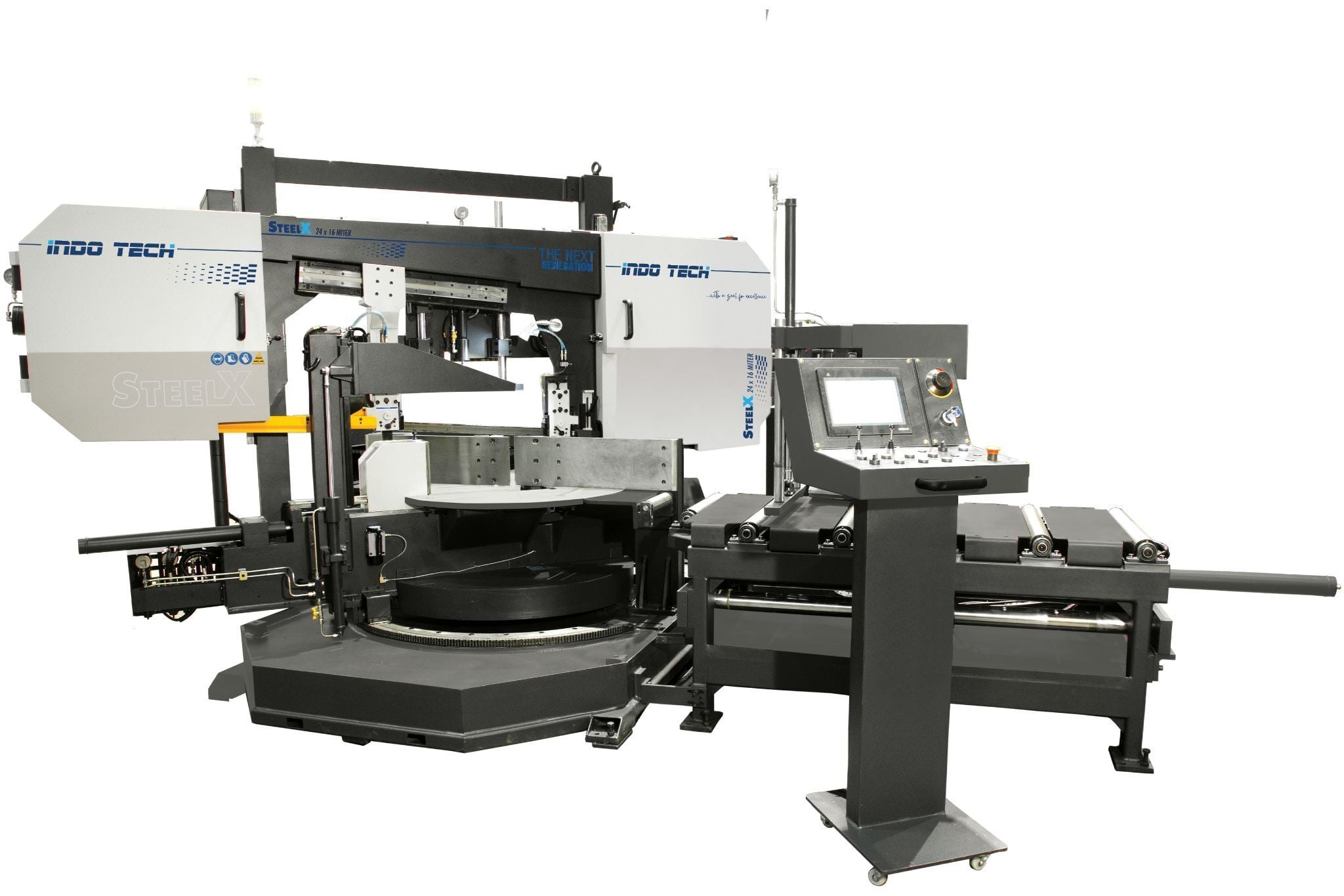 12" x 12" Indotech #SteelX-i-12x12-NC, Auto horizontal bandsaw, 191.3" x 1.33" x 0.05" blade, prog miter - Image 4