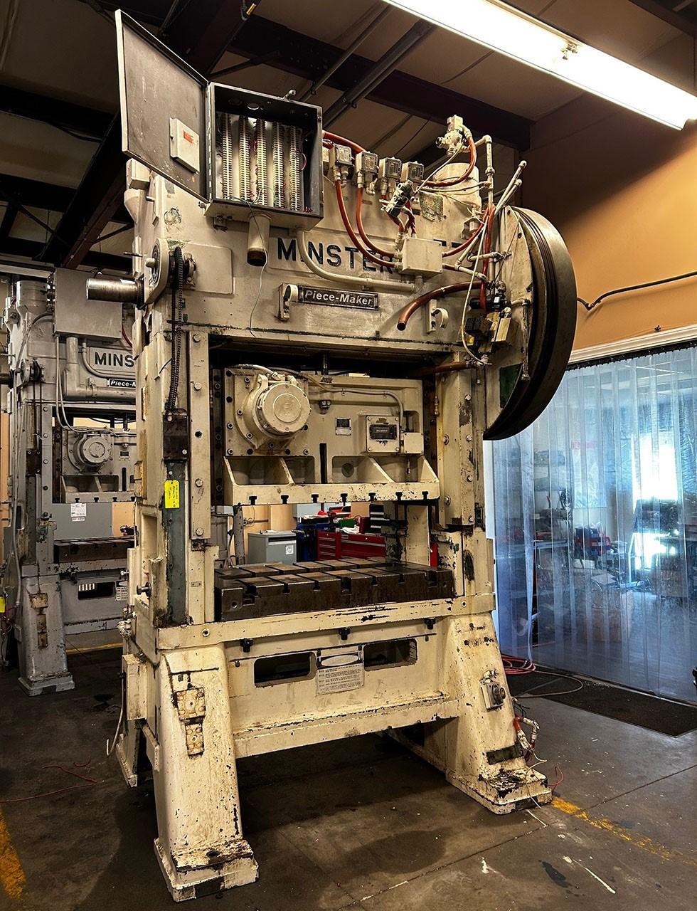 100 Ton, Minster #P2-100-48, straight side double crank, 2" stroke, 21.5" Shut Height, 150 SPM, 31" x48"bed - Image 1