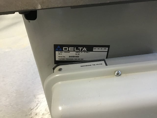 Delta #43-459, Shaper, w/ Power Feeder, 5 HP, 208-230/460 V., 1.25" spindle, 7k/10k RPM, 27" x 40" table - Image 9