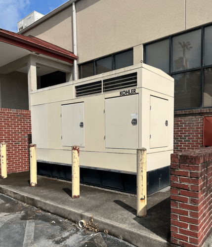 180 KW Kohler, diesel generator with day tank, sound attenuated enclosure, low hours - Image 1