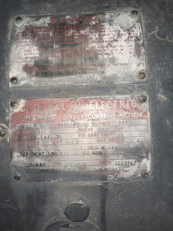 200 HP 1150/1500 RPM General Electric, Frame CD508AT, SPFG-SV, used, 500 VA - Image 2