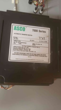 600 Amp. ASCO 7000 Series, automatic transfer switch, 480 Volts, H07ATSA30800N50C - Image 5