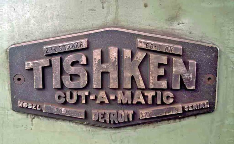 60 Ton, Tishken #CO-20-18-60, cutoff press, 2.5 stroke, air clutch, mounting base - Image 8