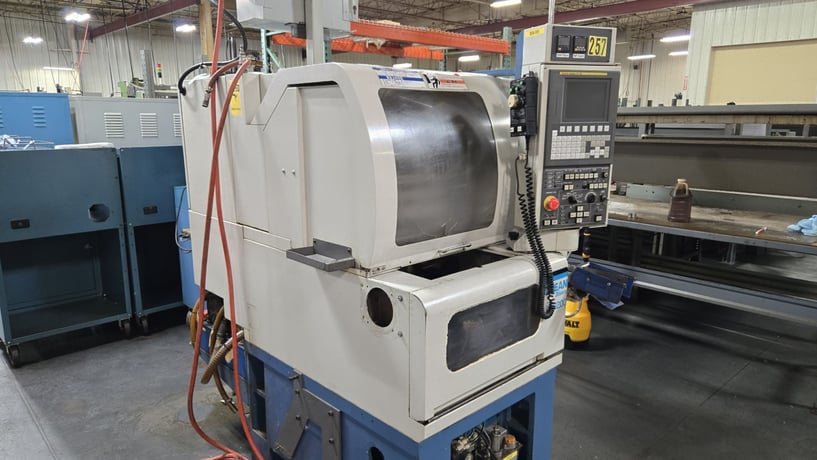 Miyano #Ocean-GN-3200, gang type CNC chuker with robotic loading, Fanuc 0iTD, 2008 - Image 8