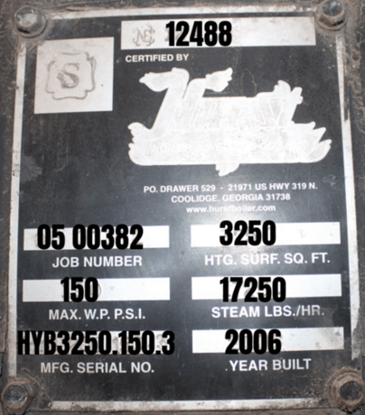 500 HP Hurst, Boiler System, 150 PSI, 3250 sq.ft. heat area, 2006 - Image 2
