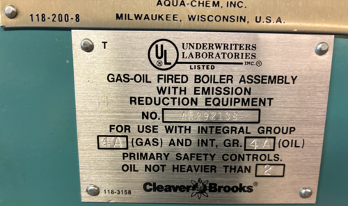350 HP Cleaver-Brooks #CB, Steam Boiler, 15 PSI, 14,288,000 BTUH, 2002 (3 available) - Image 5