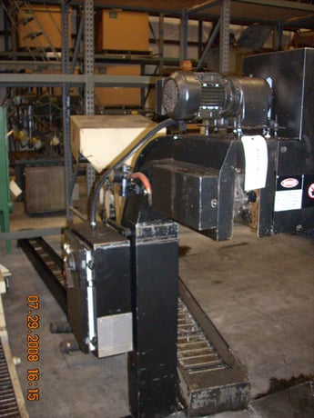 7.5" x 12.5' Turbo #6287-8004, Belt Type Chip Conveyor, 3" Moving Belt width, 7.25" High, 100" Belt Flat - Image 1