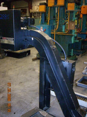 7.5" x 12.5' Turbo #6287-8004, Belt Type Chip Conveyor, 3" Moving Belt width, 7.25" High, 100" Belt Flat - Image 2