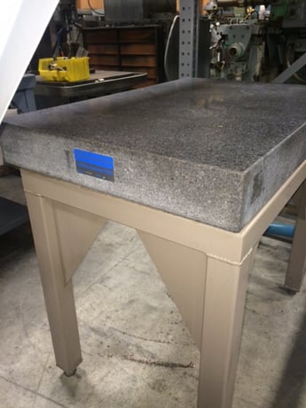 2 4" x 36" x 4" Brown & Sharpe, Surface Plate, w/Stand, No Ledge, Grade B, Gray Granite, 500 lbs. Weight - Image 1