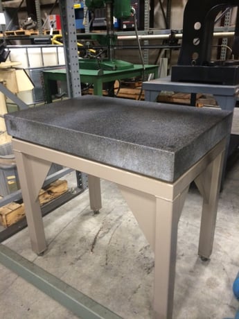 2 4" x 36" x 4" Brown & Sharpe, Surface Plate, w/Stand, No Ledge, Grade B, Gray Granite, 500 lbs. Weight - Image 2