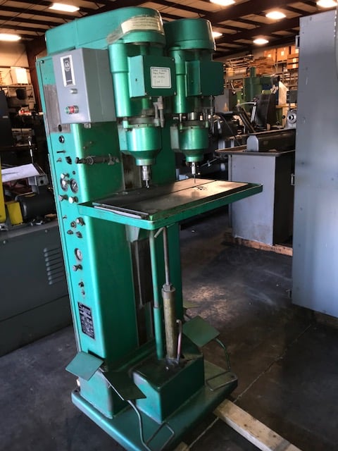 Snow #1-UD, Tapping Machine, Vertical 2-Spindle, 10.4" x 18" Table, #10 to 0.25" Tapping capacity, 1/3 HP - Image 1