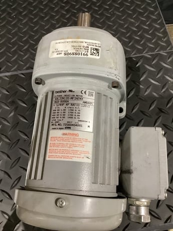 BROTHER HP G3L22N120 RPM MF2AENX 0.125HP Inline Gearmotor w/ Brake USED - Image 4