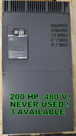 200 HP Mitsubishi VFD, FR-A740-03250-NA, 3 drives available, un-used/never used - Image 1