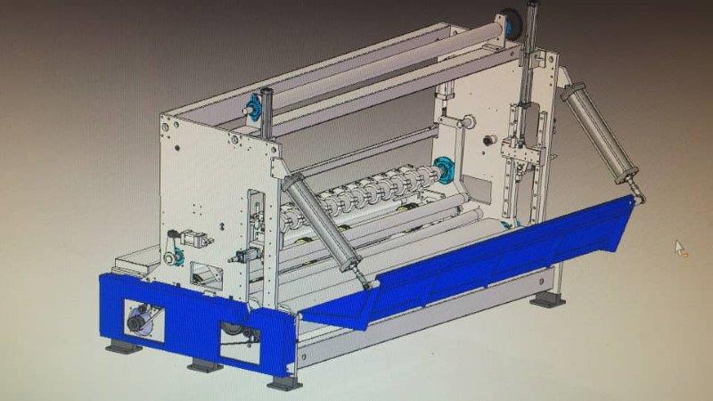 Baosuo #PF-EA-2900, 112" wide slitter rewinder, 3 unwind stands, 350 FPM, 2019 - Image 5