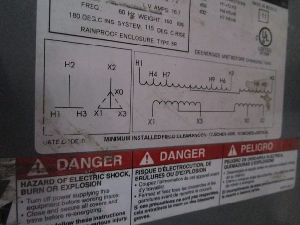 6 KVA 480 Delta Primary, 208Y/120 Secondary, Square D 6T2F, transformer, 7.2-16.7A, 3R, type STCLAS - Image 4