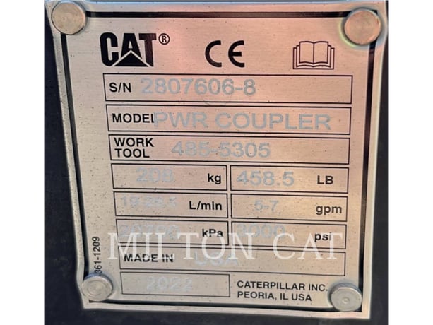 Caterpillar 307-309 HYDRAULIC TILTING PIN GRAB COUPLER, Quick Coupler, S/N: 28076068, 2022 - Image 5