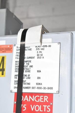 6 cu.ft. Sinto #6BB, tumbler blasters, Goff style 15 HP direct drive wheel, rubber belt, PLC controls, - Image 4