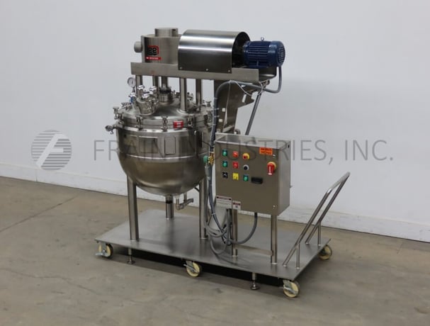 80 gallon Lee #80D9MT, 316 Stainless Steel jacketed kettle, 38" ID x 30" deep, with tilt out bridge mounted - Image 5