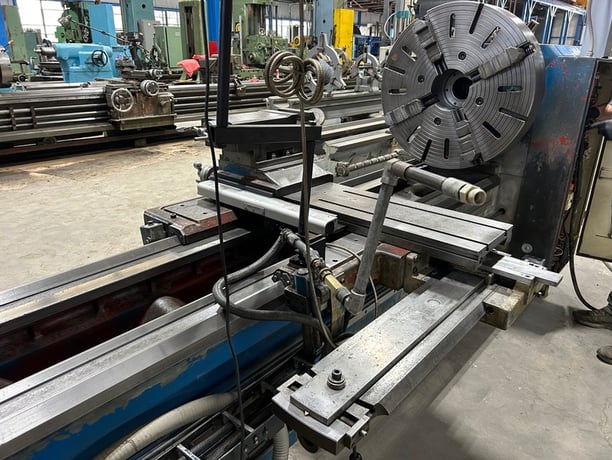 34" x 160" Mazak #HD34, engine lathe, 25" swing over cross slide, inch/metric, 4-jaw 31.5" chuck, 20 HP, 1982 - Image 7