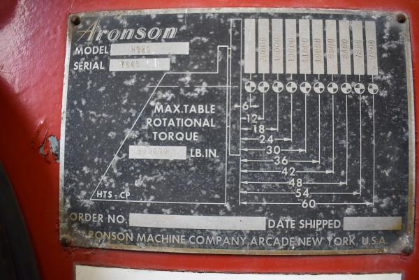 40000 lb. Aronson, HS-20 headstock & TS-20AB tailstock, variable speed rotation, hand pendant controller - Image 3
