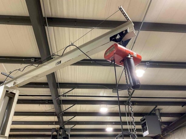 1 Ton, Handling Systems, Jib Crane, 12' height x 10' reach, CM Lodstar hoist - Image 2