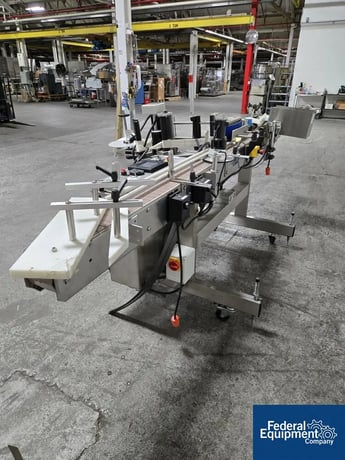 Quadrel #Moduline, In-Line Labeler, Stainless Steel, hot stamp printer & reject, on wheels, 220 V. - Image 4