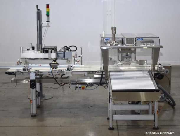 Domino #M400, M-Series Print & Apply Labeler, LR, w/ Optel Inspection System, AB Powerflex Control - Image 1