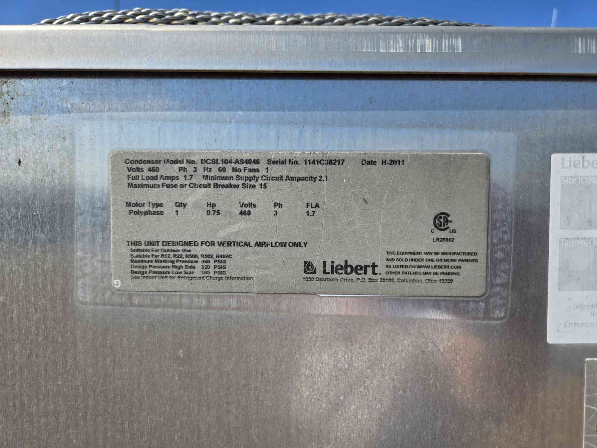 Libert #DCLS104-AS4046, air cooled condenser, Single Fan, 460v 3PH - Image 9
