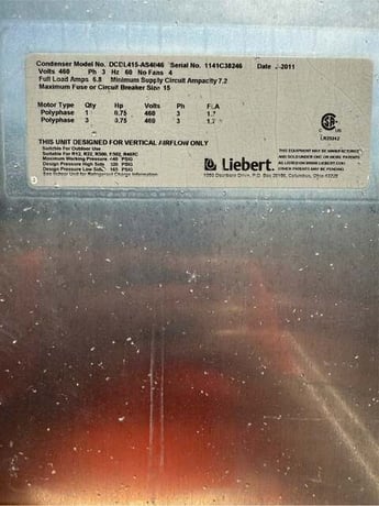 Liebert #DCDL415-AS4046, Air Cooled Condenser, 4-fan, 460 V., 3PH, 2011 - Image 5