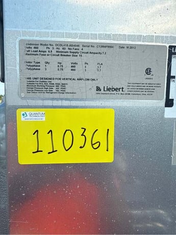 Liebert #DCDL415-AS4046, Air Cooled Condenser, 4-fan, 460 V., 3PH, 2011 - Image 7