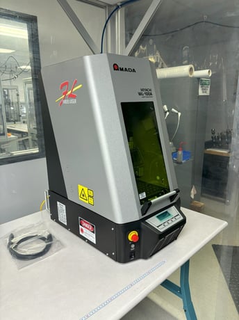 Amada #WL-P102A and LM-F010A, Fiber Laser Marker, Class 1 Enclosure, Z-stage, & Fume Extraction Kit, unused - Image 1