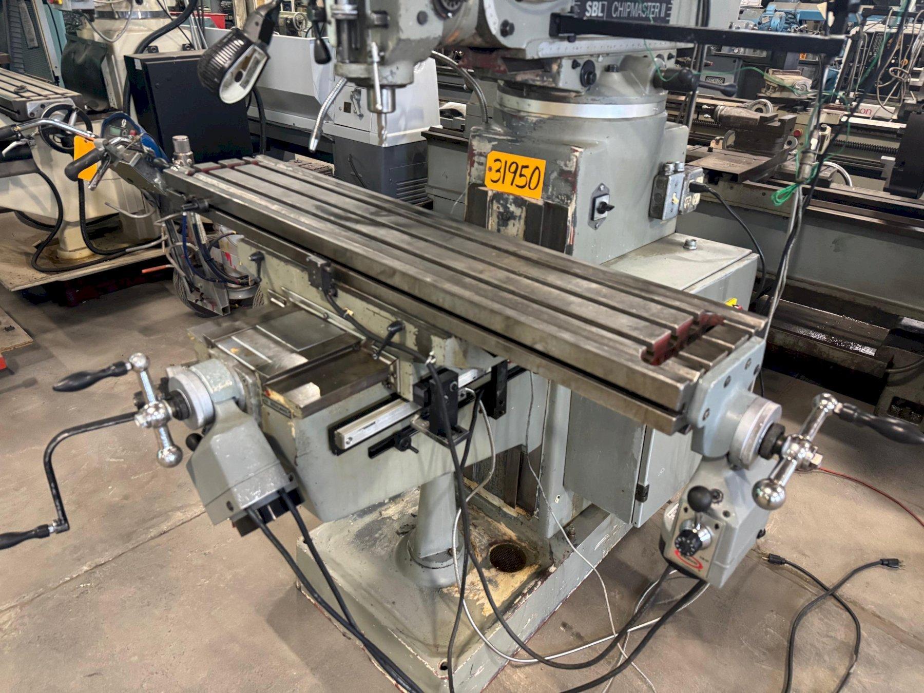 South Bend #Chipnaster-II, vertical mill, 10" x50"table, 5 HP V-Speed, digital read out - Image 7