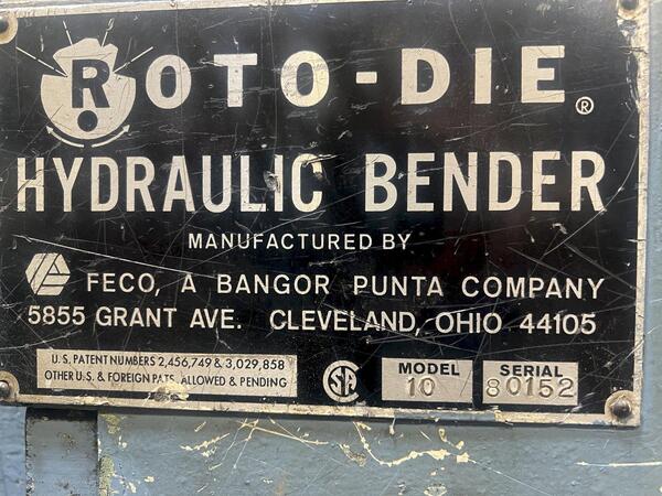 16 gauge x 10' Roto-Die #10, hydraulic brake press, 3" stroke, 20-50 SPM, 7.5 HP - Image 6