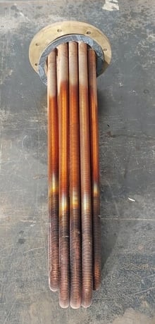 Motion Industries, shell & tube heat exchanger, 1-1/4"threaded inlet/outlet, new surplus - Image 2