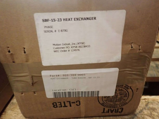 Motion Industries, shell & tube heat exchanger, 1-1/4"threaded inlet/outlet, new surplus - Image 5