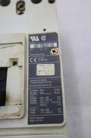 Cutler-hammer hm2p400x5ws10 motor circuit protector series c 600vac stock #3221 - Image 3